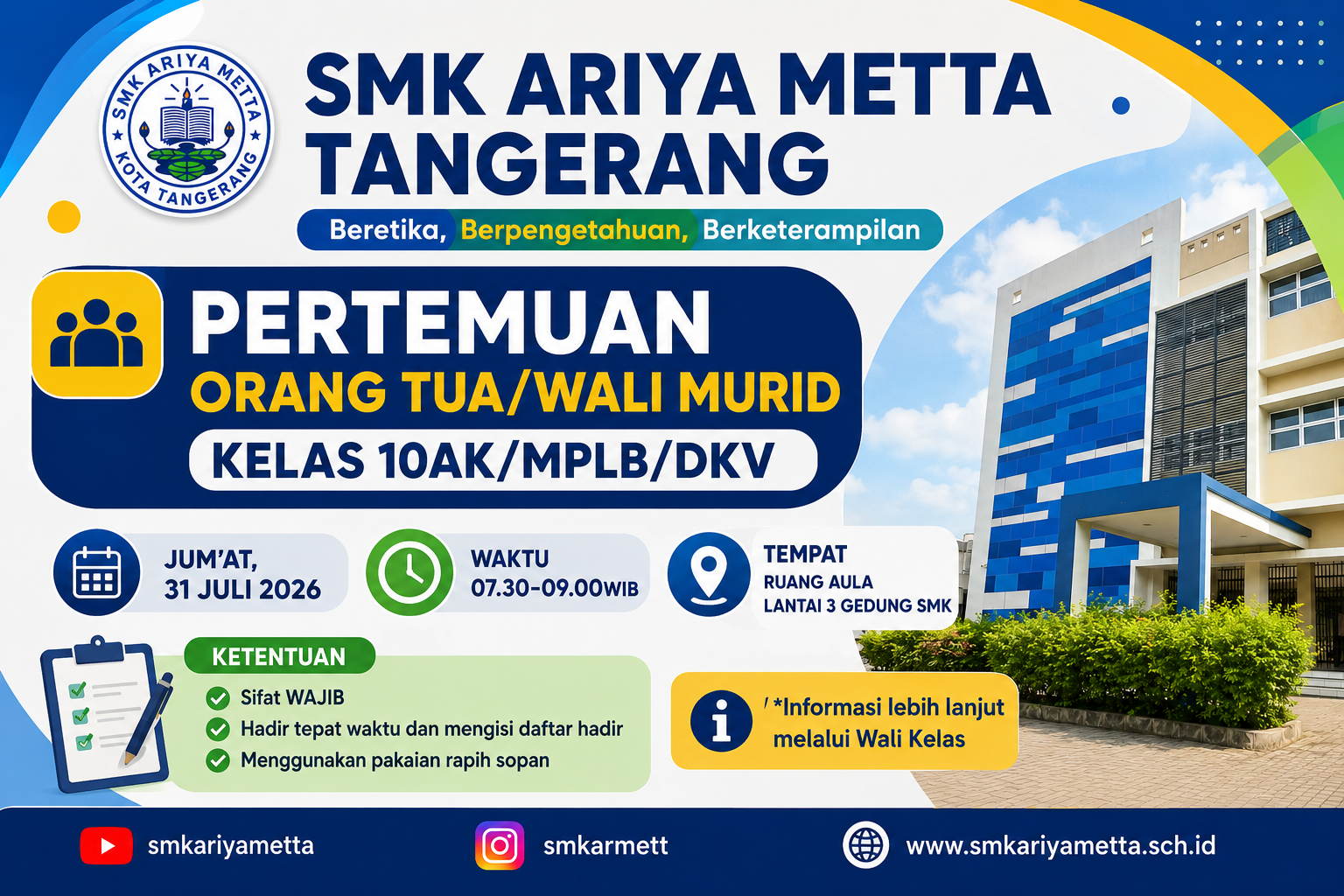 Pertemuan Orang Tua/Wali Murid Kelas 10